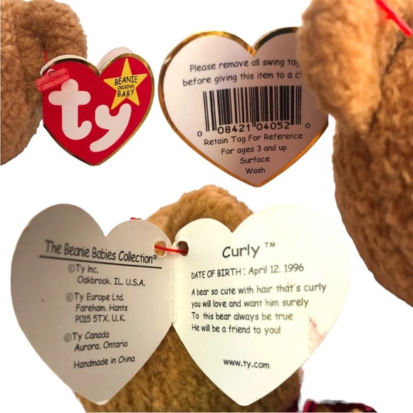 Lot of Beanie Babies Checkers, Curly, and Fuzz - Picture 11 of 11